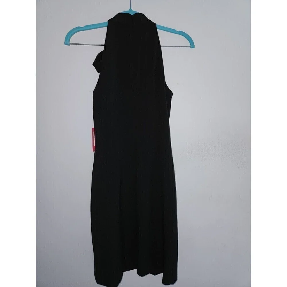 Vince Camuto Sz 2 Women's Bow Neck Halter Dress Black